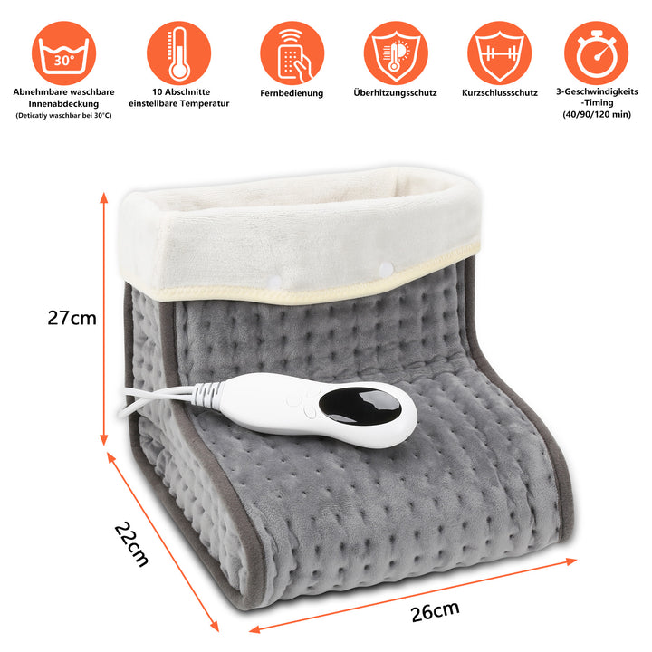Sonnewelt Fußwärmer mit 10 Temperaturstufen Elektrische Fußheizung