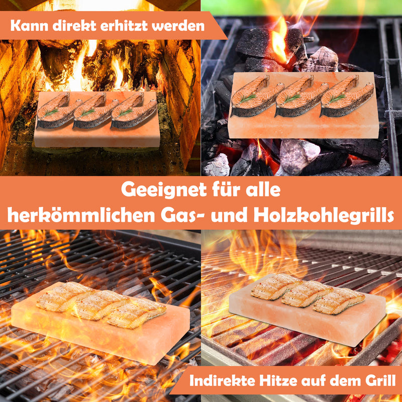 Sonnewelt Grill Salzstein BBQ 20x10x2.5CM 2er Set