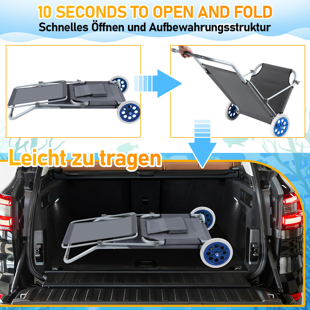 Sonnewelt Sonnenliege klappbar Aluminium mit Rollen und Sonnendach