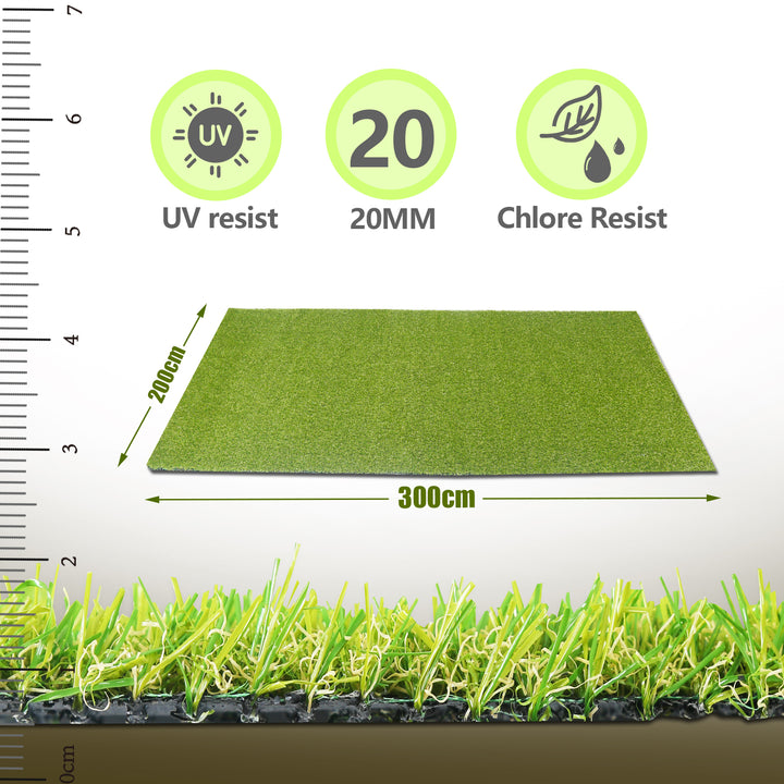 Sonnewelt Kunstrasen Rasenteppich 200x100 cm/200x300 cm