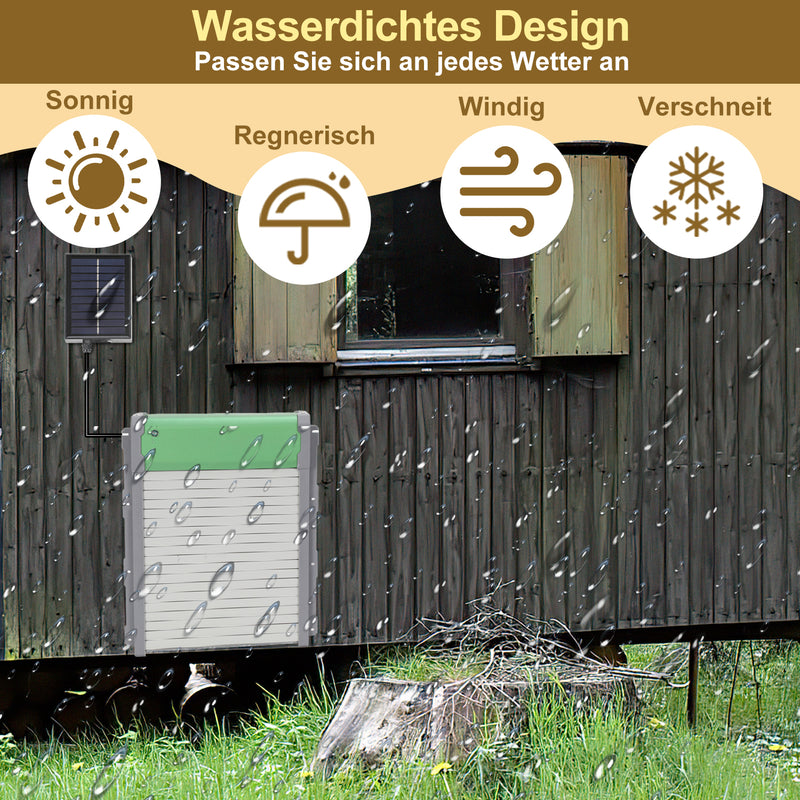 Sonnewelt Automatische Hühnerklappe Solar Rolltor mit Lichtsensor und Zeitsteuerung