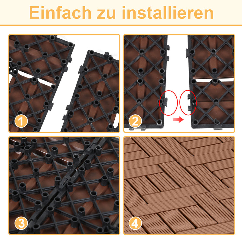 Sonnewelt WPC Terrassenfliesen Klickfliese 30x30cm 11 stk