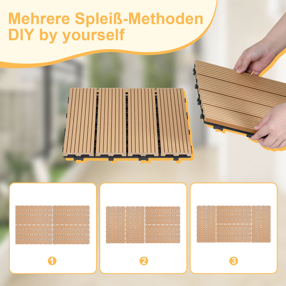 Sonnewelt WPC Terrassenfliesen Klickfliese 30x60cm 6stk