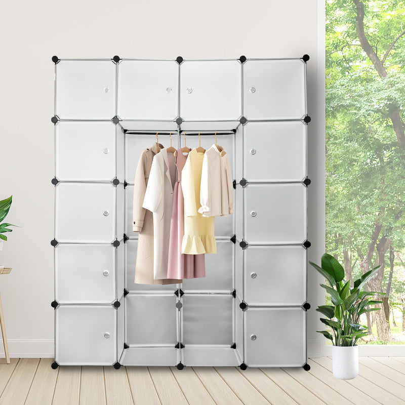Sonnewelt Regalsystem Kleiderschrank Steckregal mit Türen