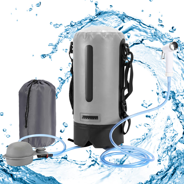 Sonnewelt Campingdusche 12L Tragbarmit Fusspumpe