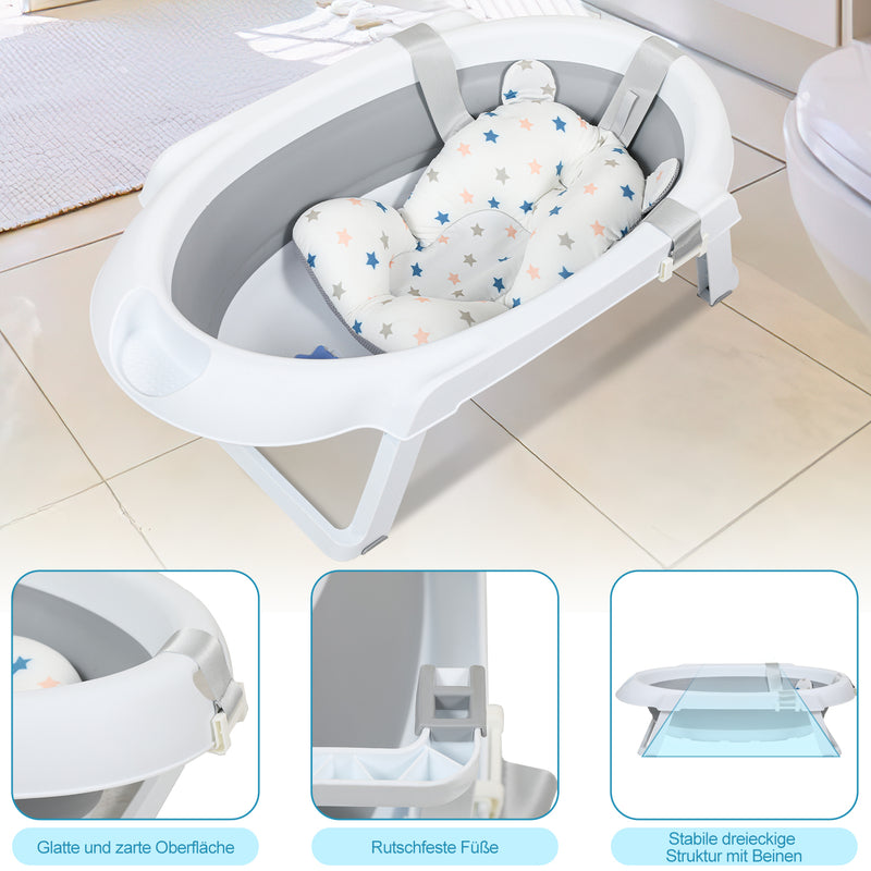 Sonnewelt Babywanne mit Ständer Faltbare mit Thermometer