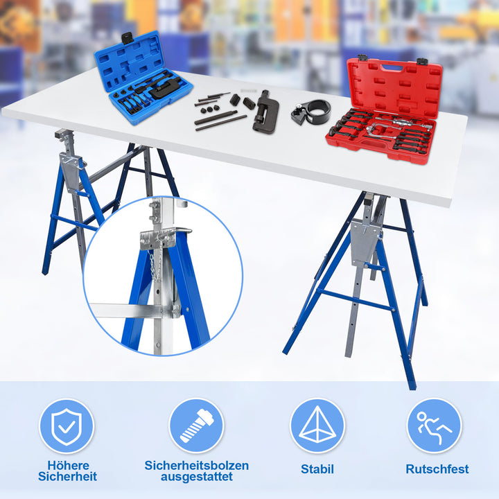 Sonnewelt 2x scaffolding trestle folding trestle 7-way height adjustable