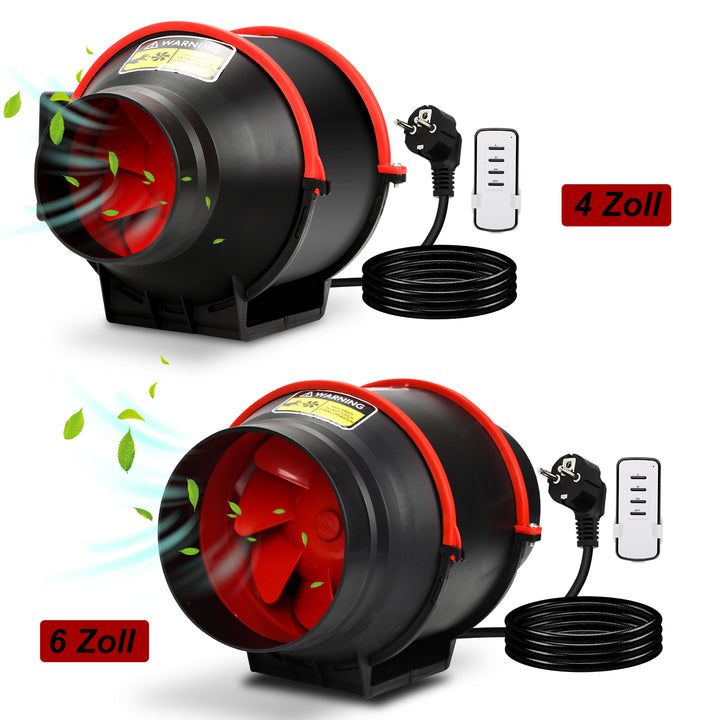 Sonnewelt smoke extractor duct fan with remote control 100mm/150mm