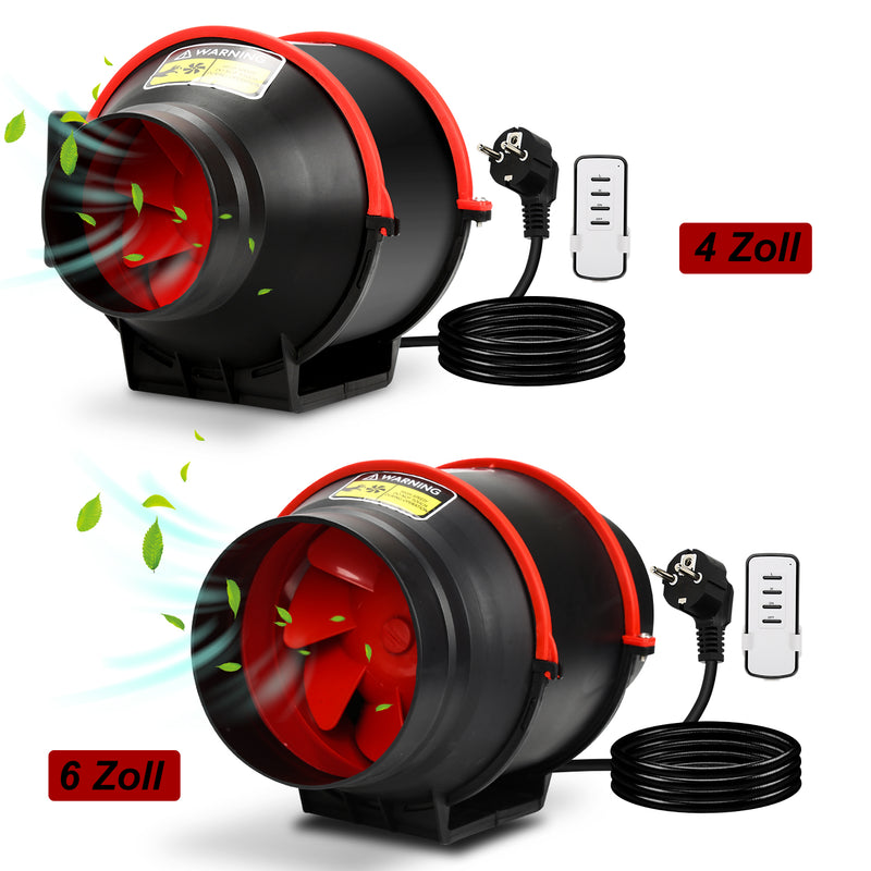 Sonnewelt Rauchabzug Rohrventilator mit Fernsteuerung 100mm/150mm