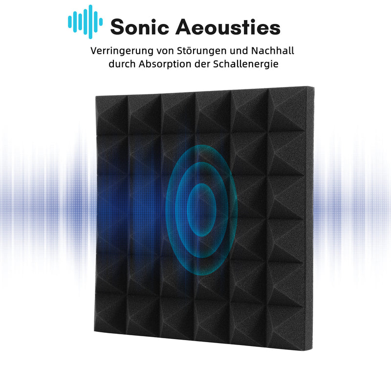 Sonnewelt Akustikschaumstoff Selbstklebend 3D Hochdichte Pyramide