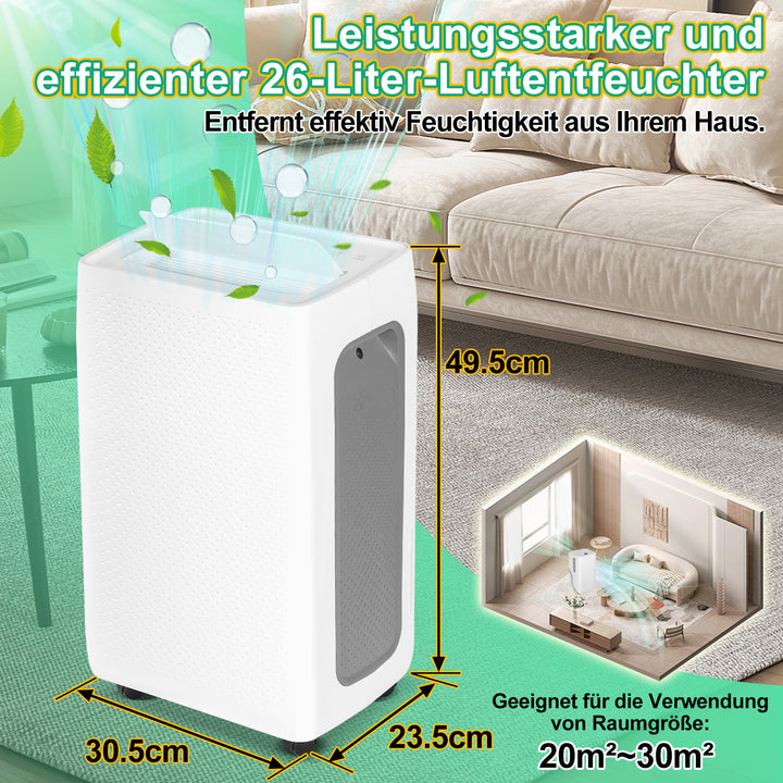 Sonnewelt dehumidifier 26L with timer function, laundry drying function, defrost function