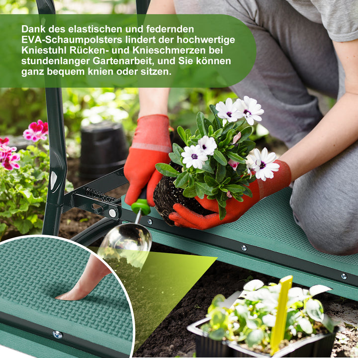 Sonnewelt 2 in 1 Kniebank für Gartenarbeit Gartenhocker mit Eva-Schaumkissen