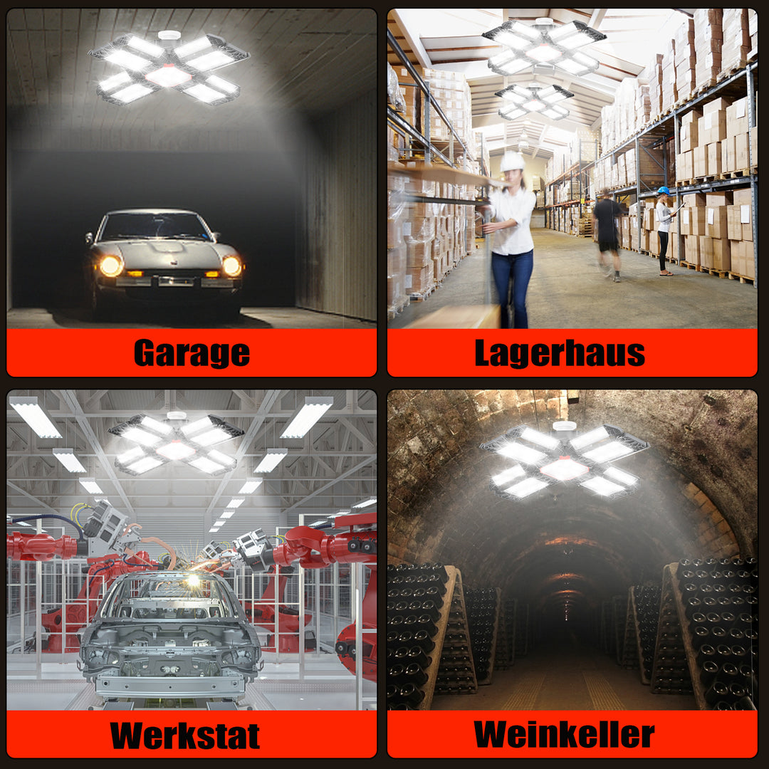 Sonnewelt Led Werkstatt Deckenleuchte Verstellbaren Paneelen 200W