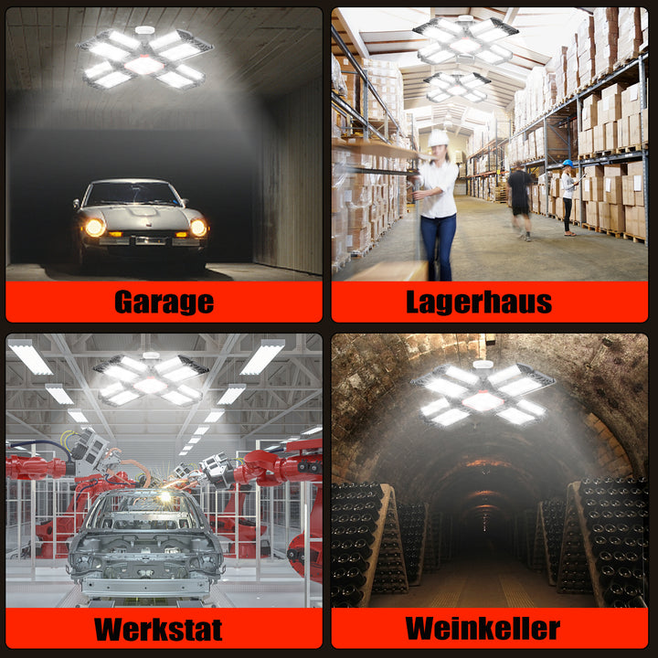 Sonnewelt Led Werkstatt Deckenleuchte Verstellbaren Paneelen 200W