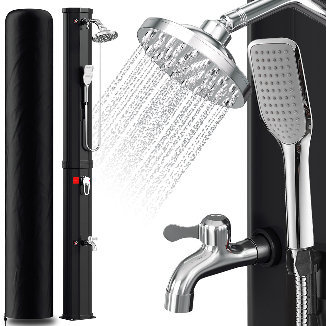 Sonnewelt 60L Solar Shower Garden Shower Incl. Protective Cover and Hand Shower