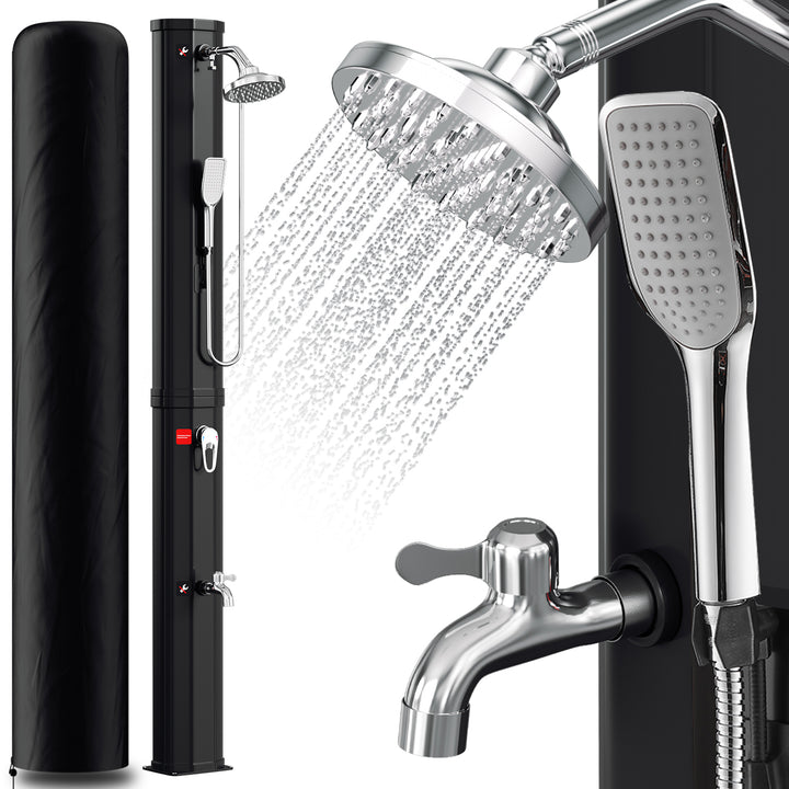 Sonnewelt 60L Solar Shower Garden Shower Incl. Protective Cover and Hand Shower