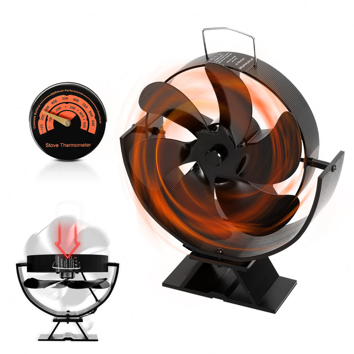 Sonnewelt fireplace fan adjustable angle with thermometer
