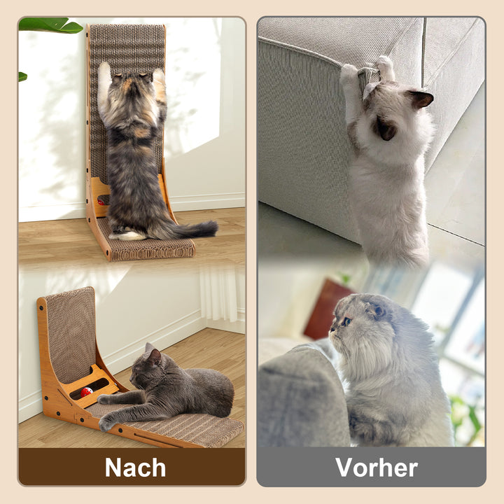 Sonnewelt Cat Scratching Board L-shaped Scratching Cardboard