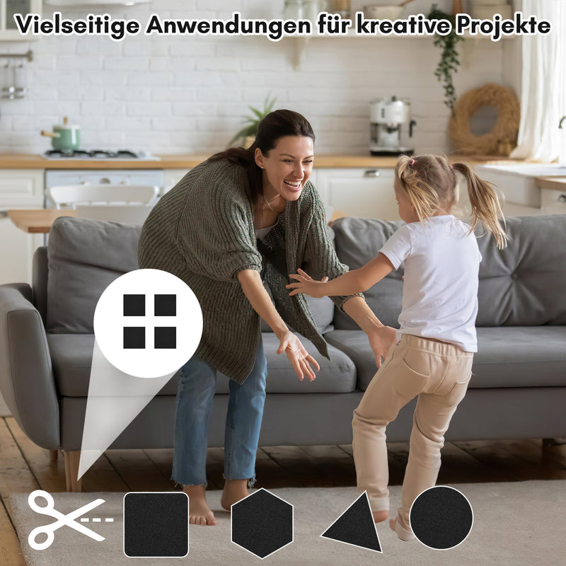 Sonnewelt Filz selbstklebend für DIY Schwarz/Grau