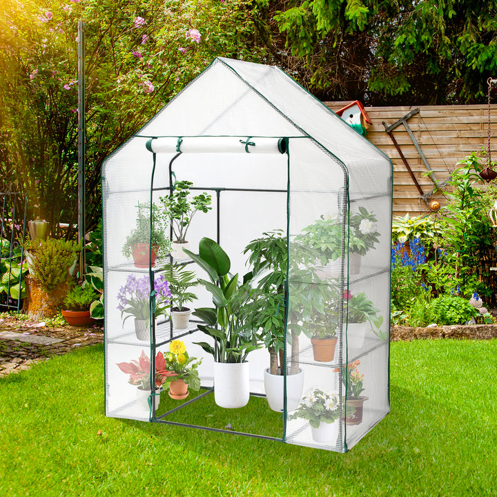 Sonnewelt foil greenhouse greenhouse with shelves