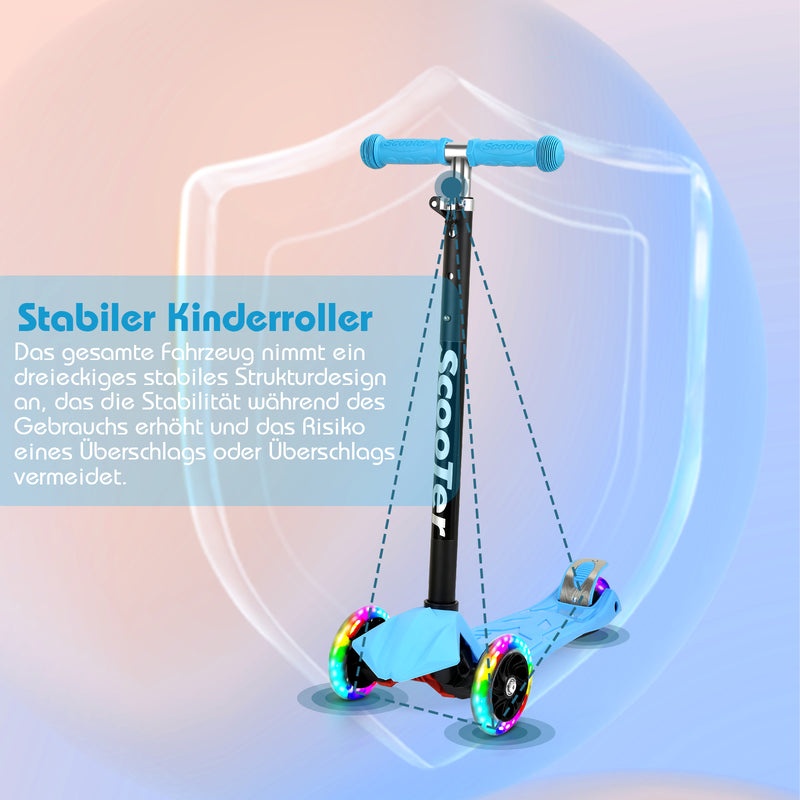 Sonnewelt Kinderroller Kinderscooter mit LED Räder