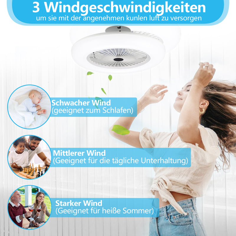 Sonnewelt Deckenventilator mit Beleuchtung 80W