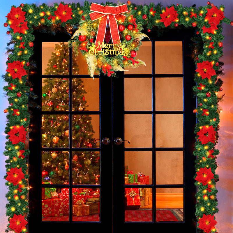 Sonnewelt Weihnachtsgirlande 2.7m mit Blumen
