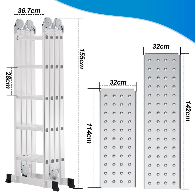 Sonnewelt Aluminium Mehrzweckleiter 4.7M/5.8M