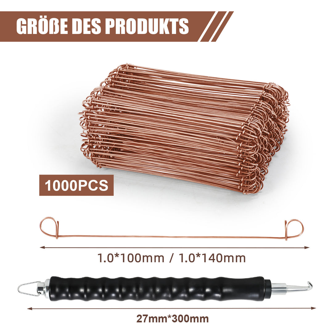 Sonnewelt Rödelwire Ø1.0 x 100 mm/140mm concrete binding wire 1000 pieces