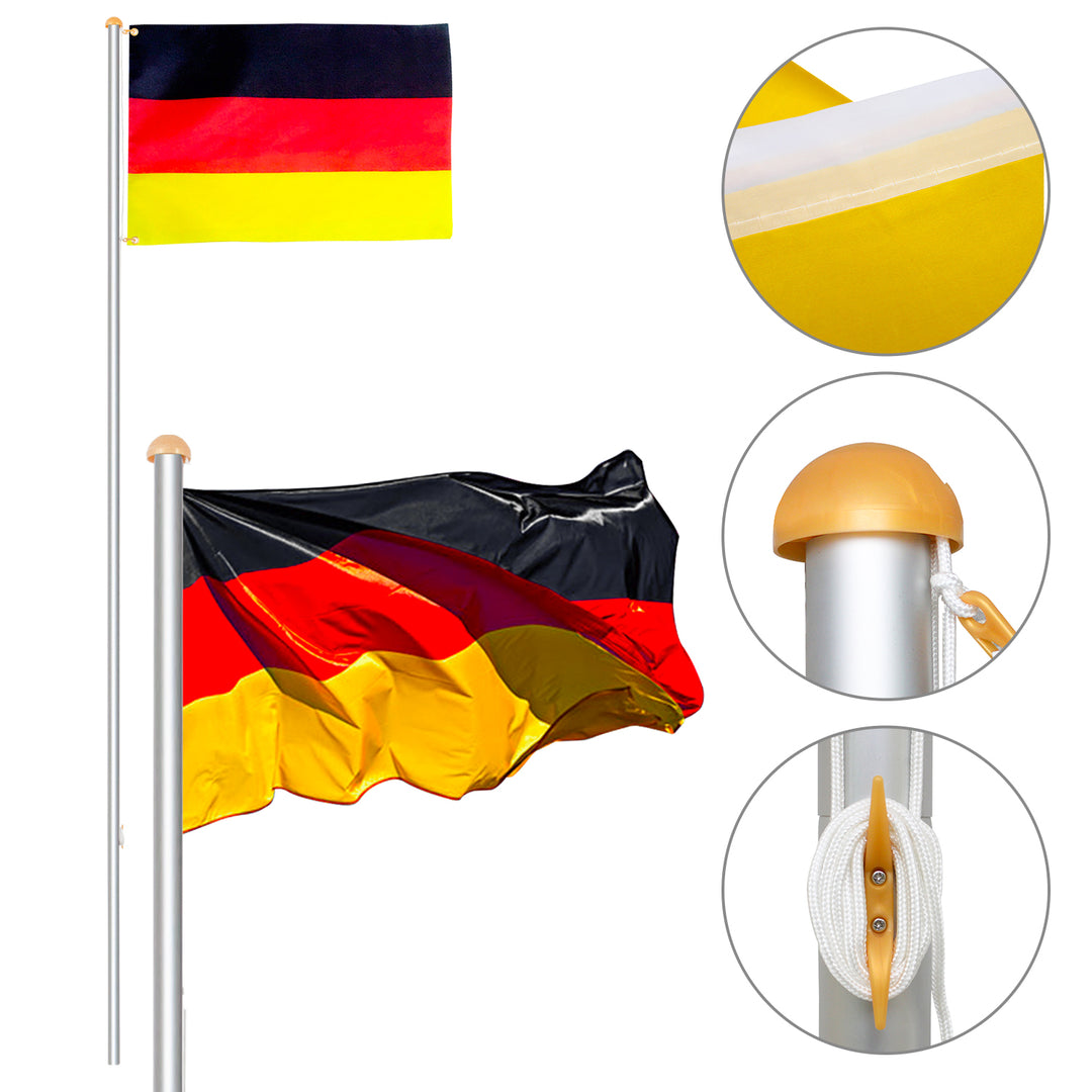 Sonnewelt Fahnenmast Aluminium 6,5 m