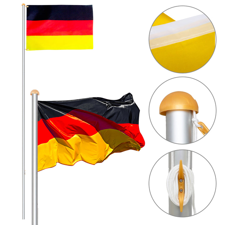 Sonnewelt Fahnenmast Aluminium 6,5 m