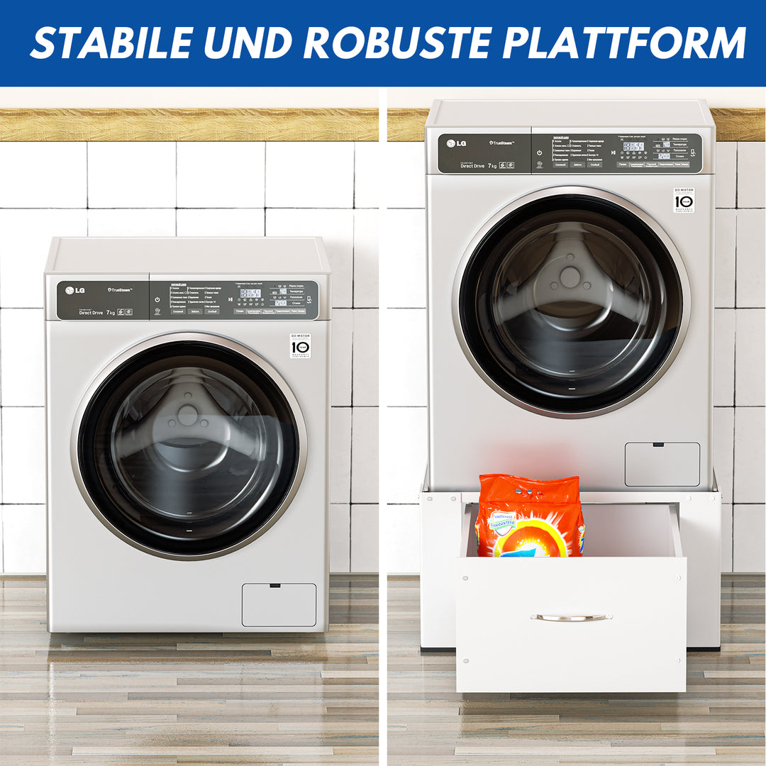Sonnewelt washing machine base with drawer