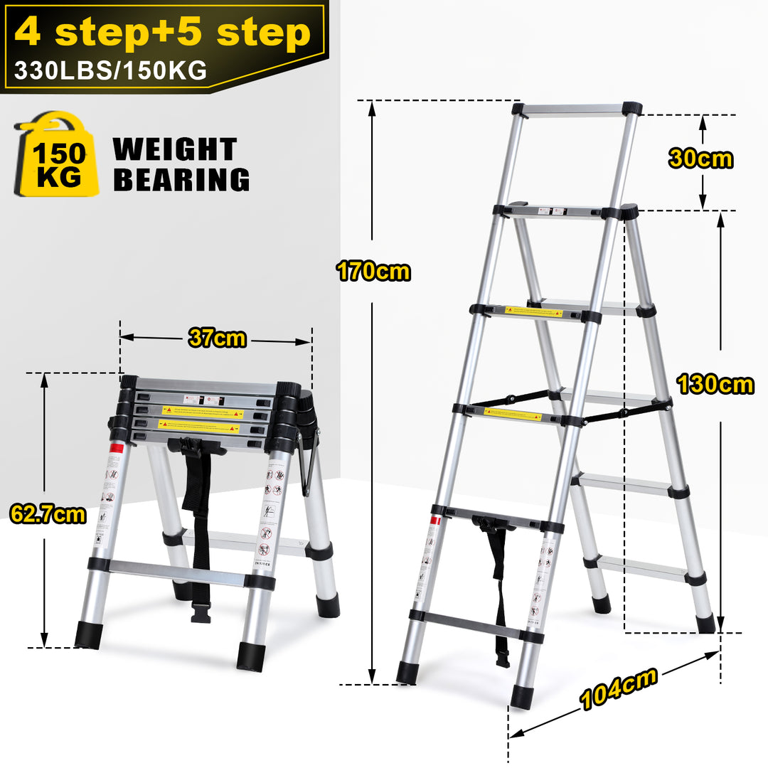 Sonnewelt telescopic ladder folding ladder A-frame