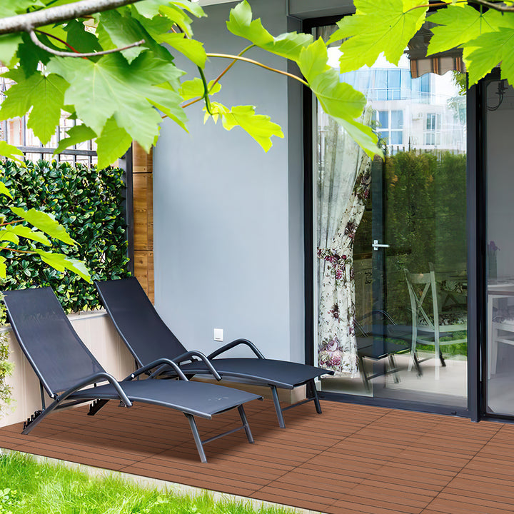 Sonnewelt WPC Terrassenfliesen 30x60cm 6er Set in Holzoptik