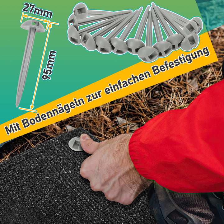 Sonnewelt Campingteppich Vorzeltteppich Schwarz
