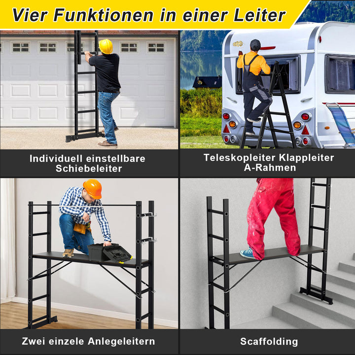 Sonnewelt Scaffolding 4 in 1 aluminum multifunctional ladder 6+6 steps