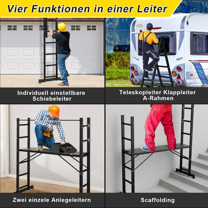 Sonnewelt Gerüst 4 in 1  Alu Multifunktionsleiter 6+6 Stufen