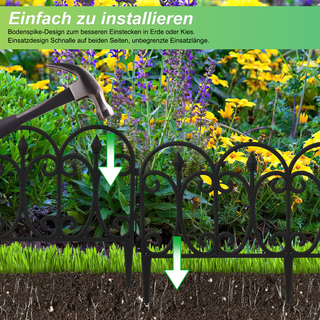 Sonnewelt 5 tlg Beetzaun Beetumrandung Kunststoff