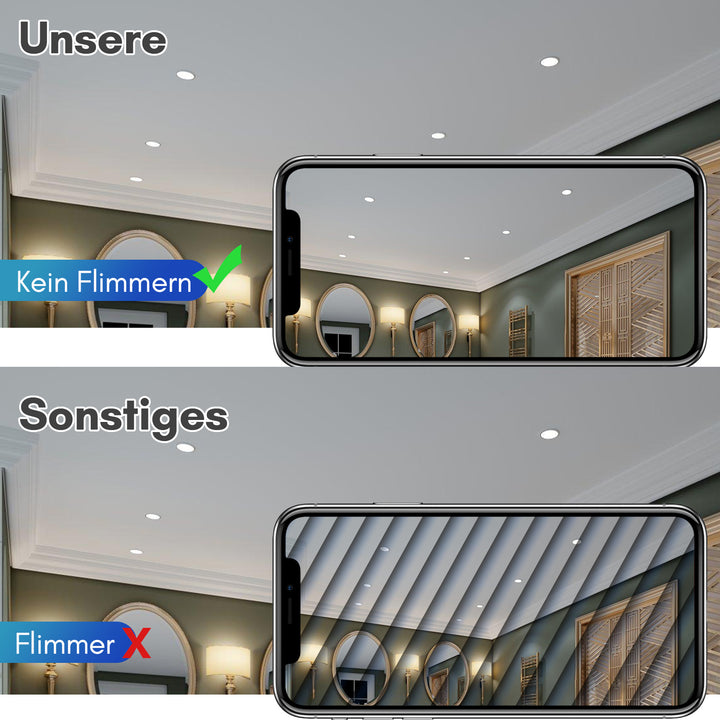 Sonnewelt LED Einbaustrahler 20x 3W Kaltweiß/Warmweiß Extra flach