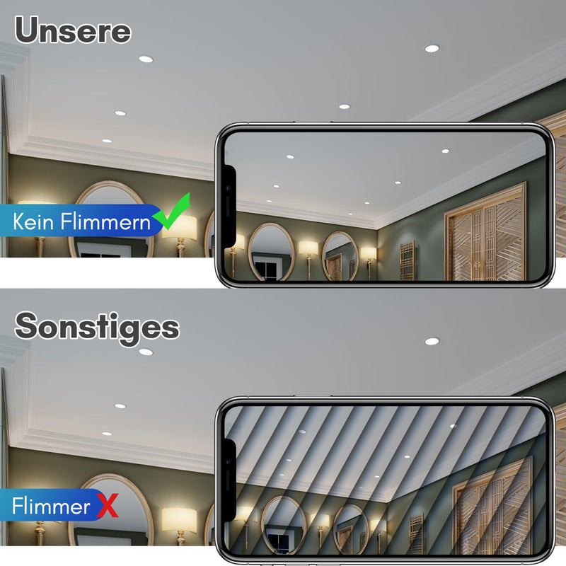 Sonnewelt LED Einbaustrahler 20x 3W Kaltweiß/Warmweiß Extra flach