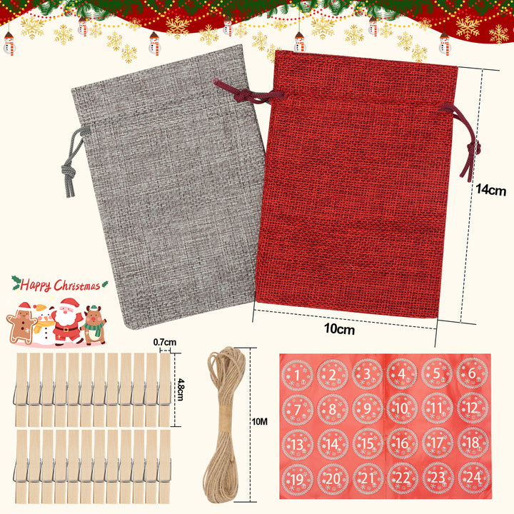 Sonnewelt Advent calendar DIY jute bags 24 pieces