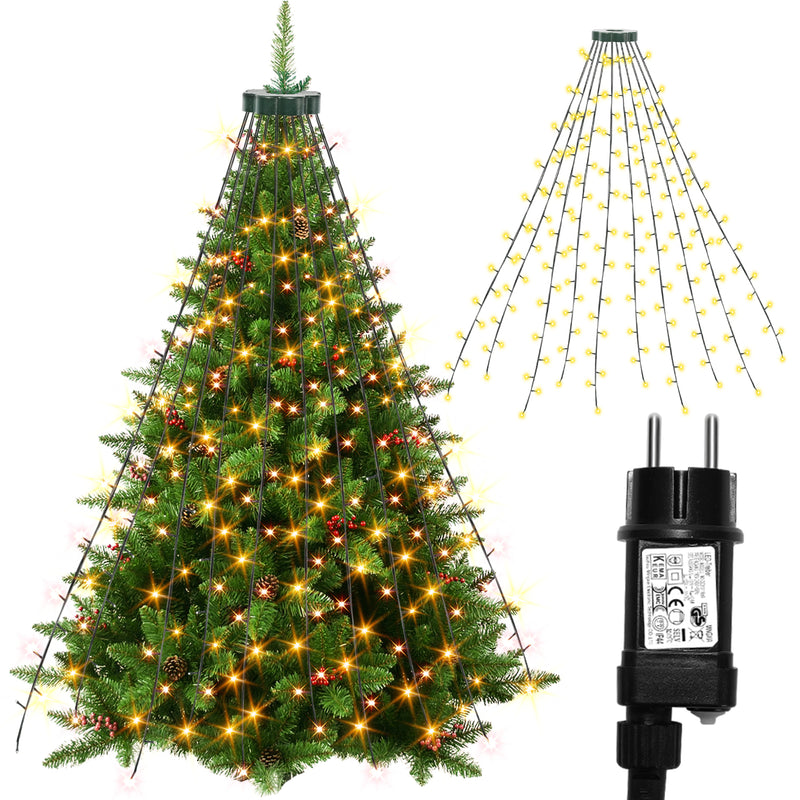 Sonnewelt LED Christbaumbeleuchtung mit Ring 280 LEDs Warmweiß IP44
