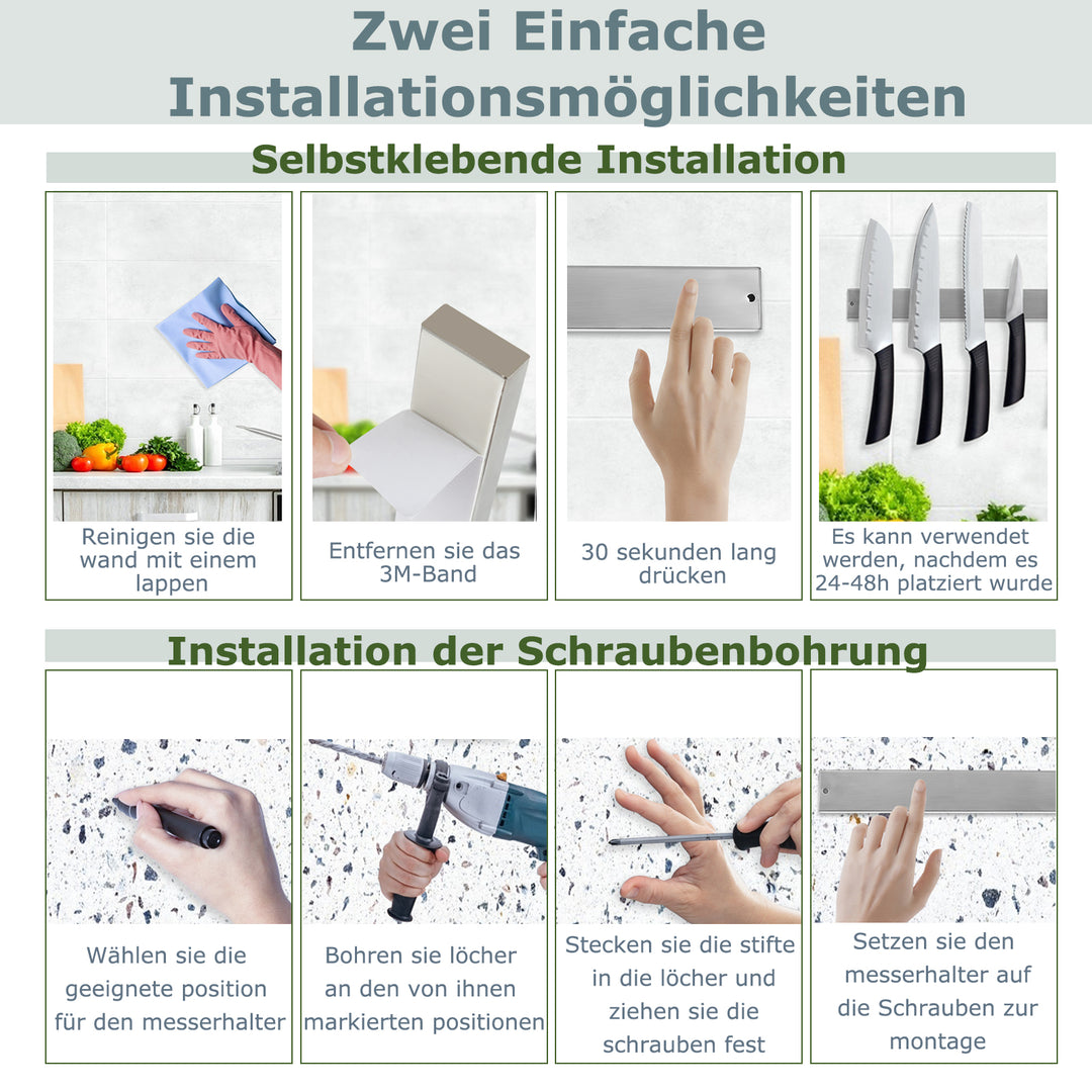 Sonnewelt Messerhalter Edelstahl Magnetische 40CM