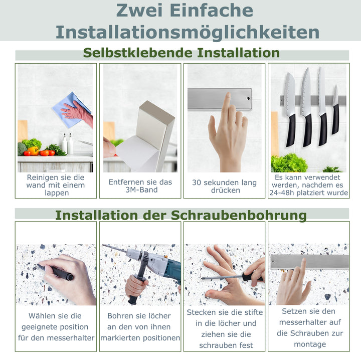 Sonnewelt Messerhalter Edelstahl Magnetische 40CM