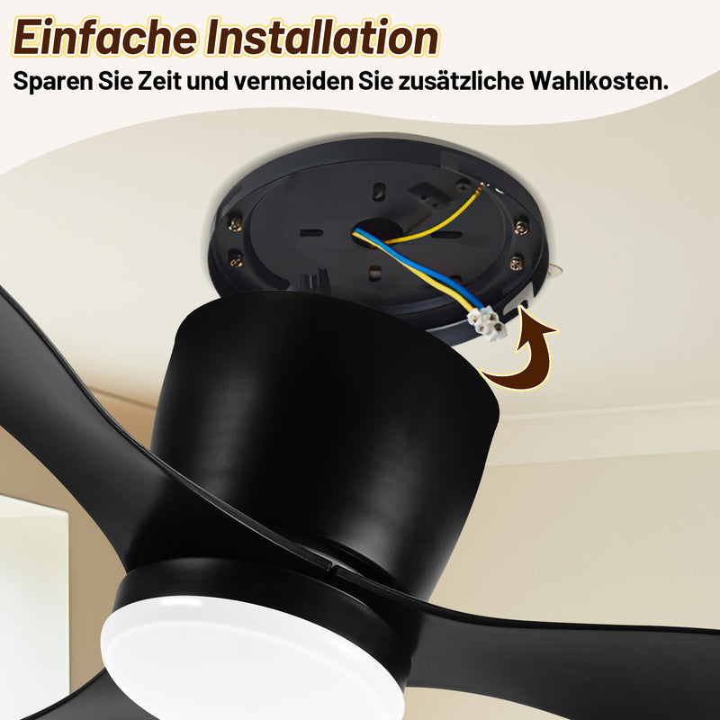 Sonnewelt Deckenventilator Lüfter LED Deckenlampe 40W