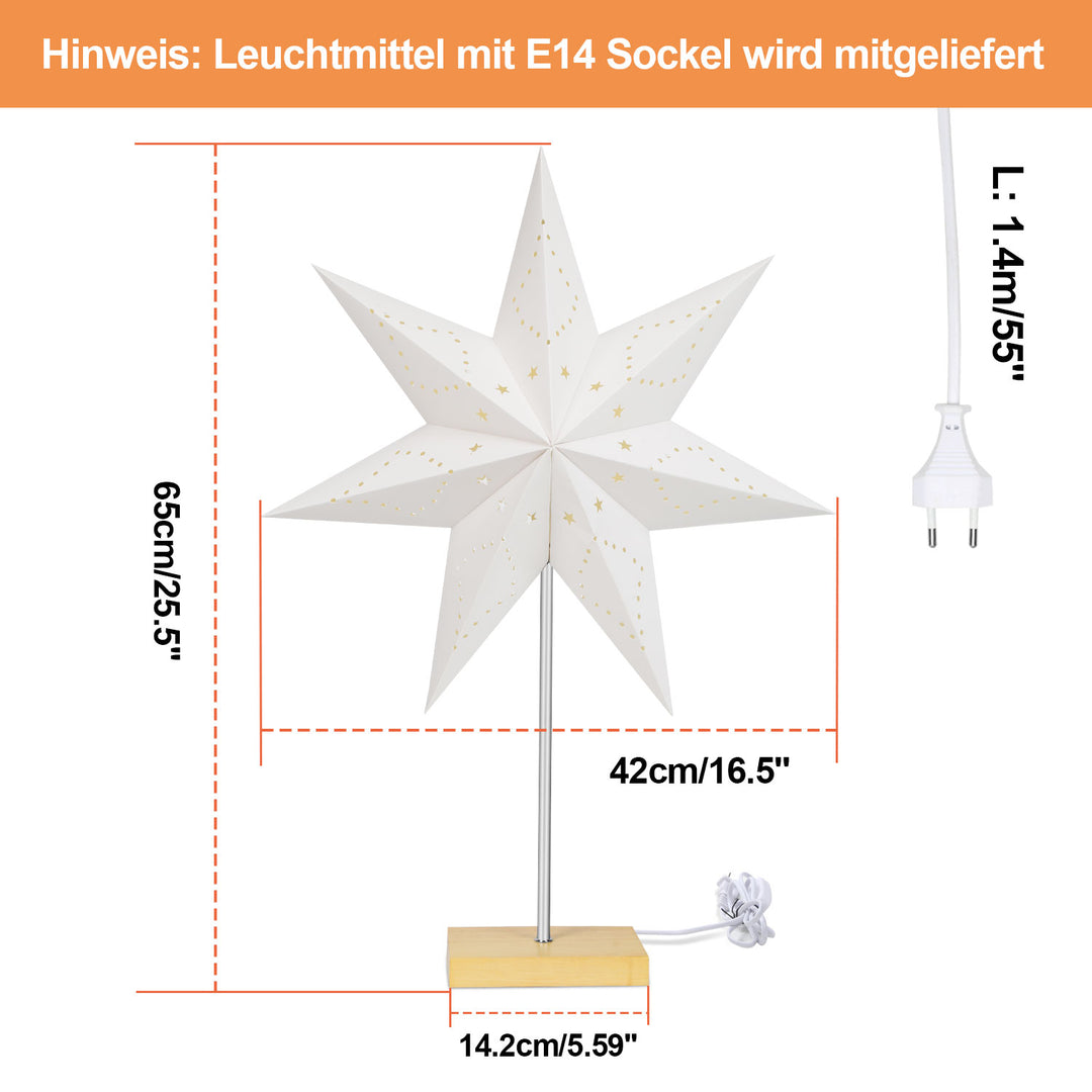 Sonnewelt LED Christmas Star Paper Table Lamp 65cm