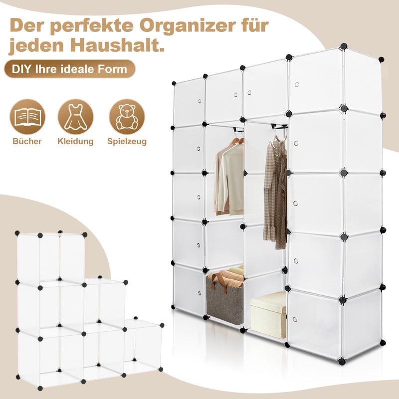 Sonnewelt Regalsystem Kleiderschrank Steckregal mit Türen
