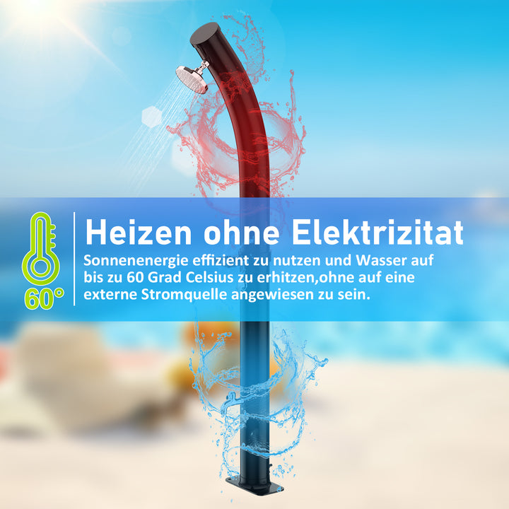 Sonnewelt 20L Solardusche Curve mit Regenduschkopf und Schutzhaube