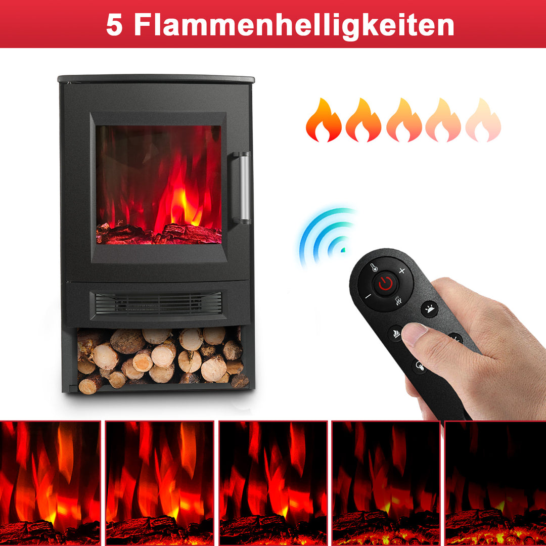 Sonnewelt electric fireplace with LED flames WiFi remote control 900W/1800W
