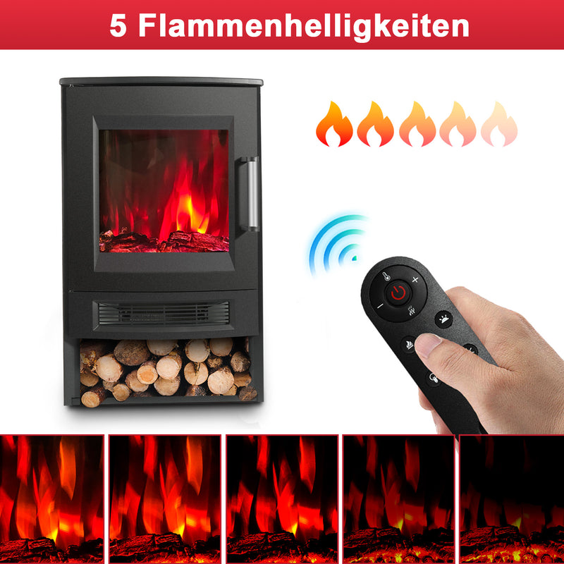 Sonnewelt Elektrokamin mit LED Flammenm WiFi Fernbedienung 900W/1800W